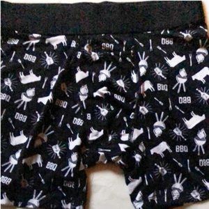 Boxer brief BBQ mens new size S 85% nylon 15% spandex fly opening black